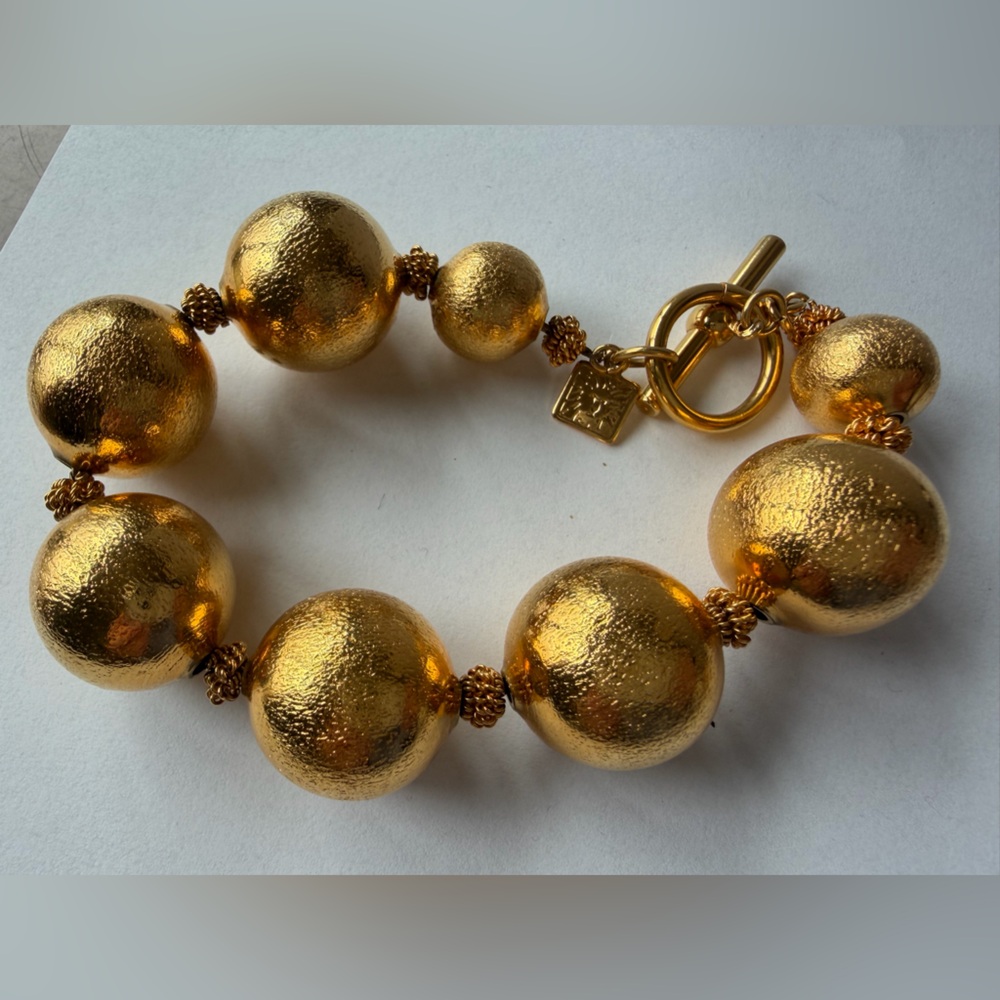 Archival & Hard to find Runway Piece. Anne Klein gold bracelet.